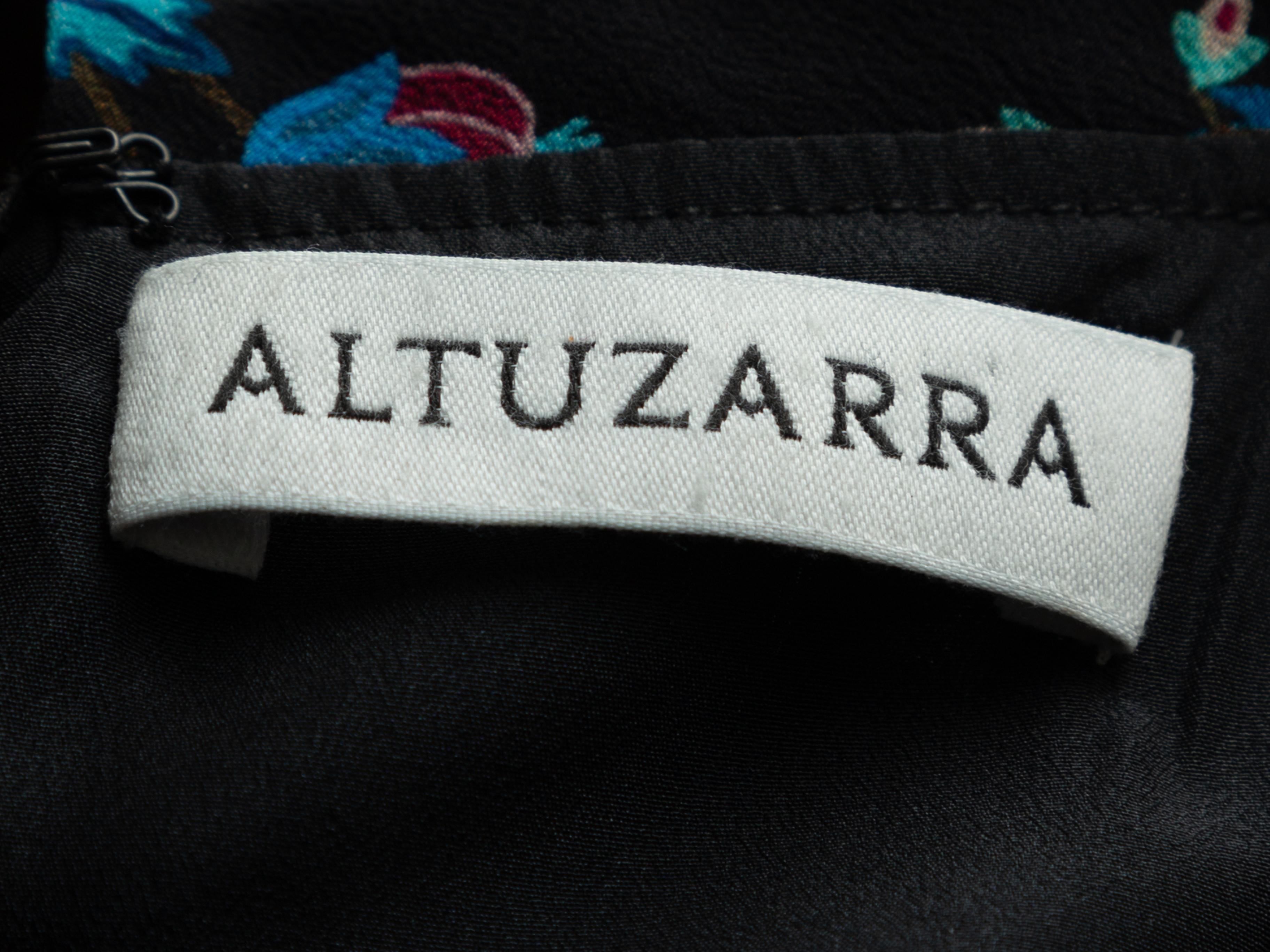  Altuzarra Black & Multicolor Silk Floral Print Dress In Excellent Condition In New York, NY