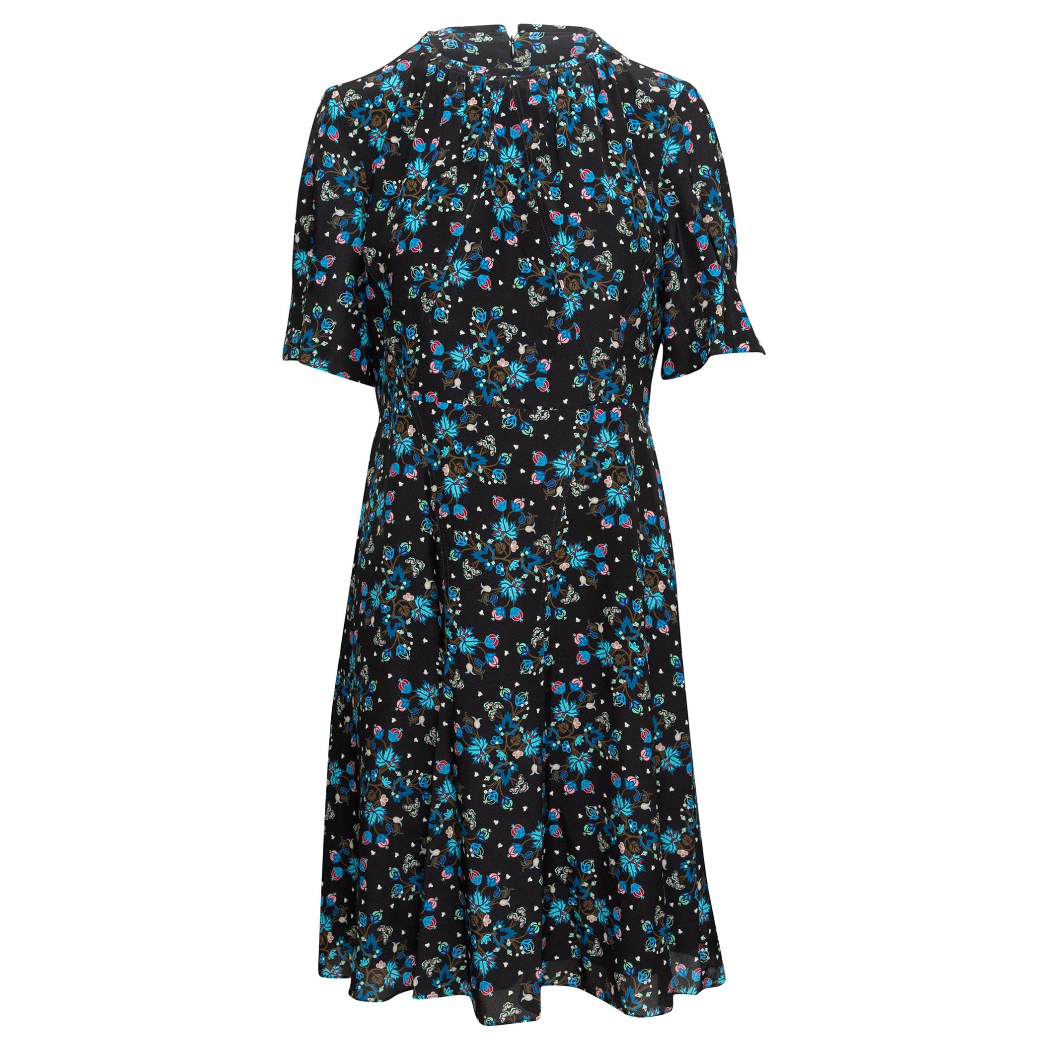  Altuzarra Black & Multicolor Silk Floral Print Dress