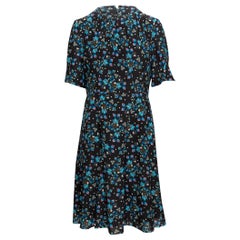 Altuzarra Black & Multicolor Silk Floral Print Dress