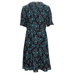  Altuzarra Black & Multicolor Silk Floral Print Dress