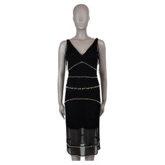 ALTUZARRA soie noire 2015 GABRIELI PEARL MESH Robe 34 XS