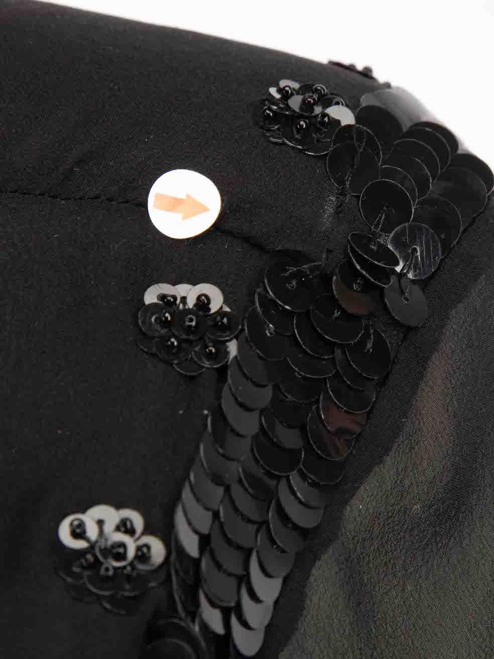 Women's Altuzarra Black Silk Sequin Embellished Top Size M For Sale