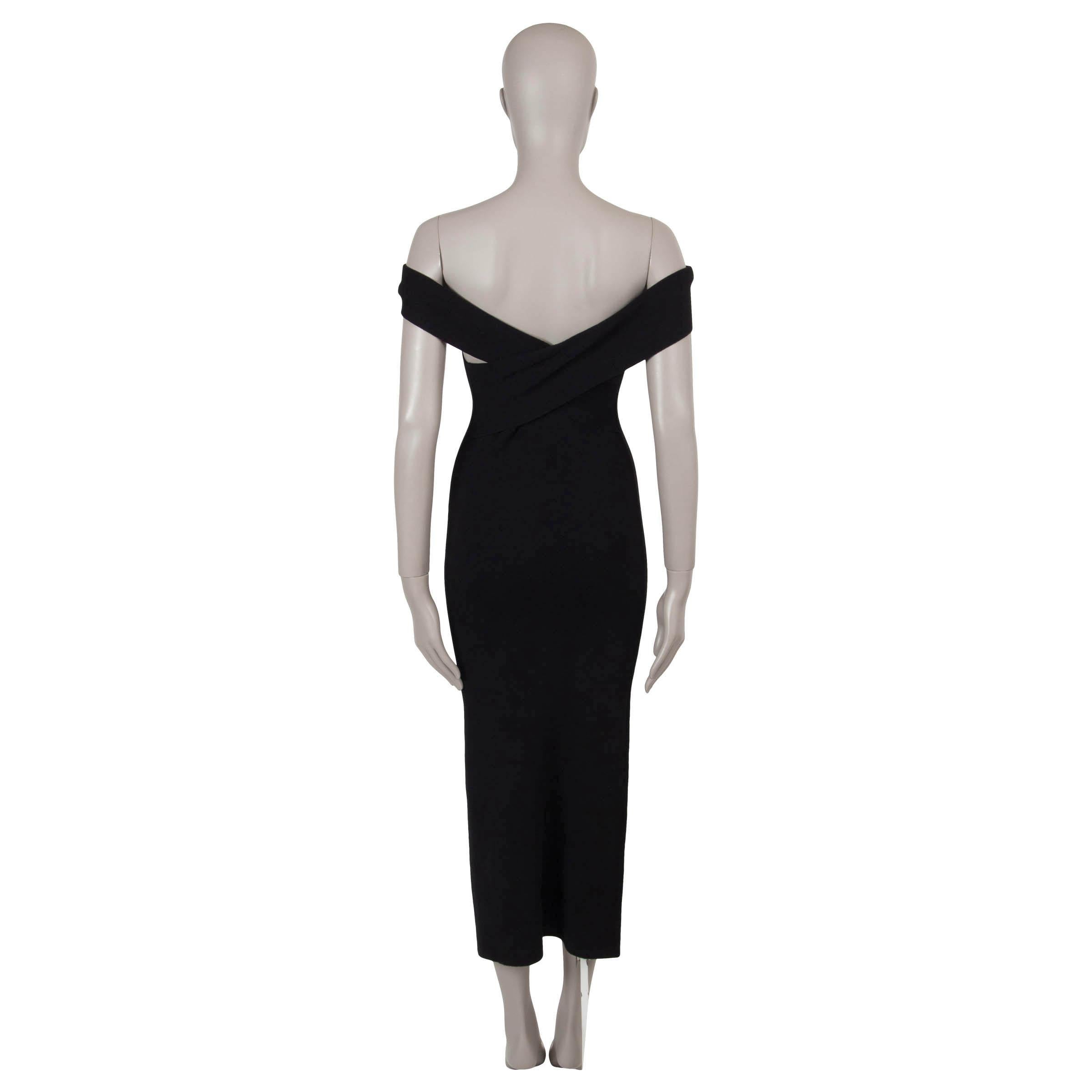 Nero Altuzarra nero in viscosa 2024 MARCEAU OFF-SHOULDER MIDI Dress S in vendita