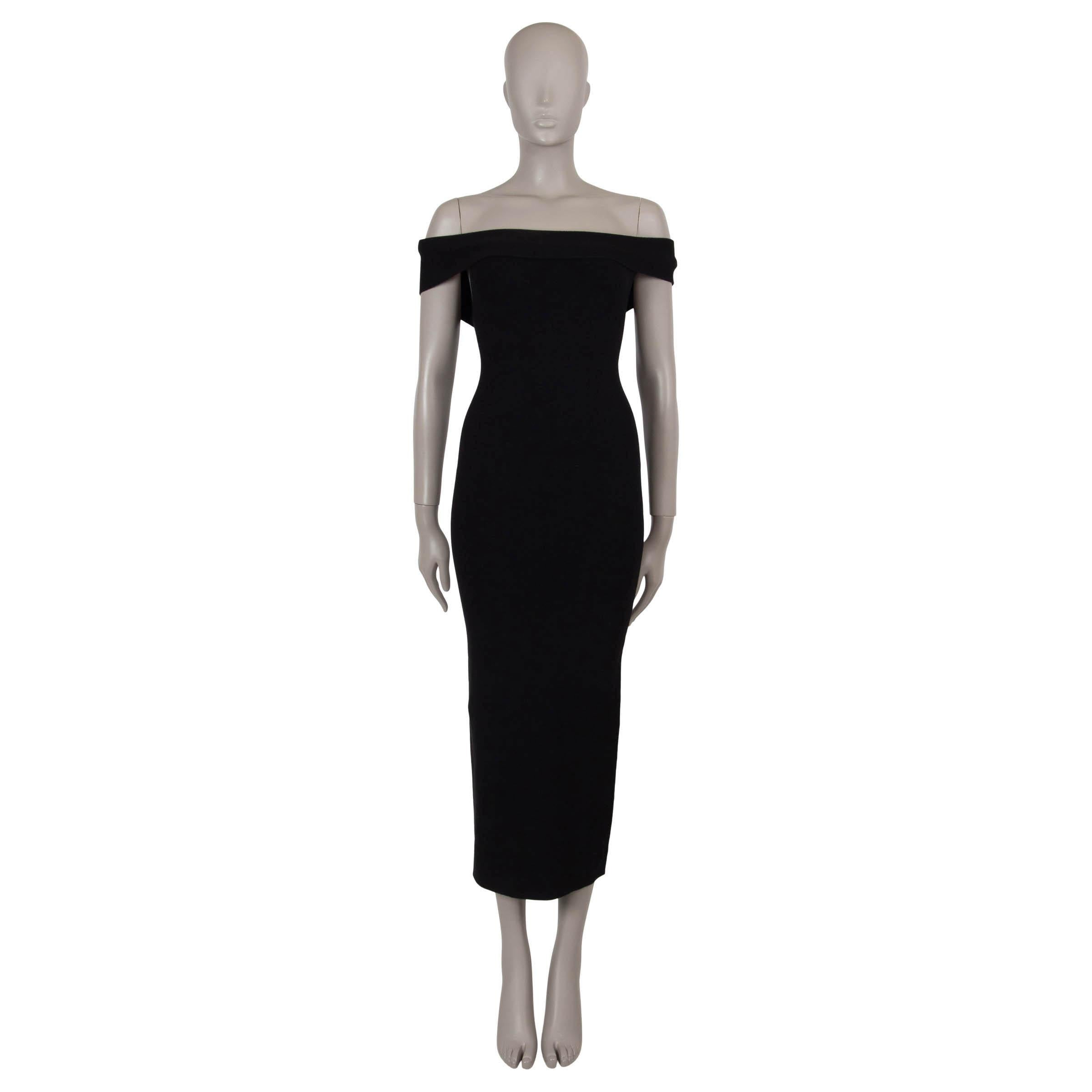 Altuzarra nero in viscosa 2024 MARCEAU OFF-SHOULDER MIDI Dress S in vendita