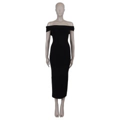 ALTUZARRA 2024 MARCEAU OFF-SHOULDER MIDI Kleid aus schwarzer Viskose S