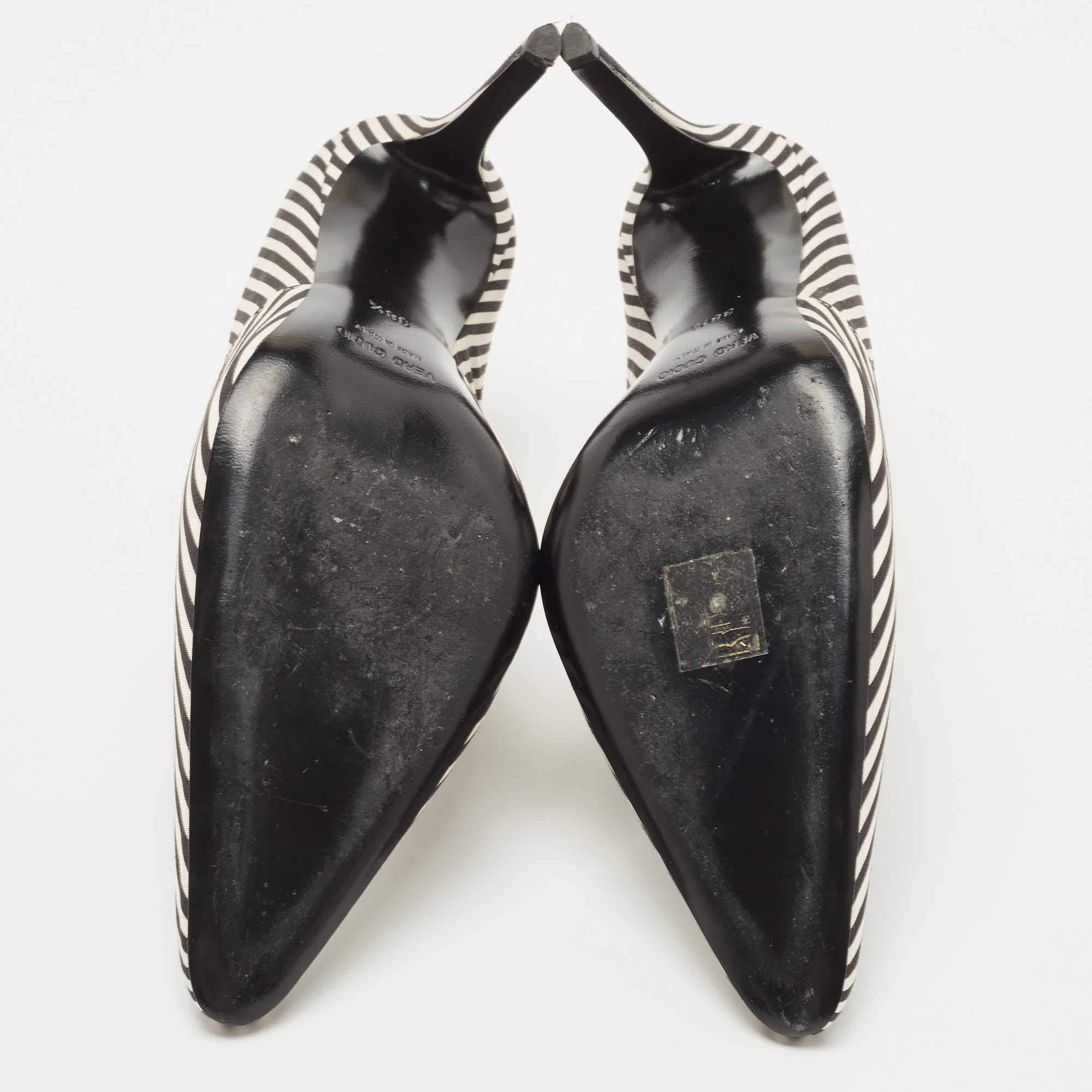 Altuzarra Black/White Fabric Striped Mules Size 38.5 For Sale 1