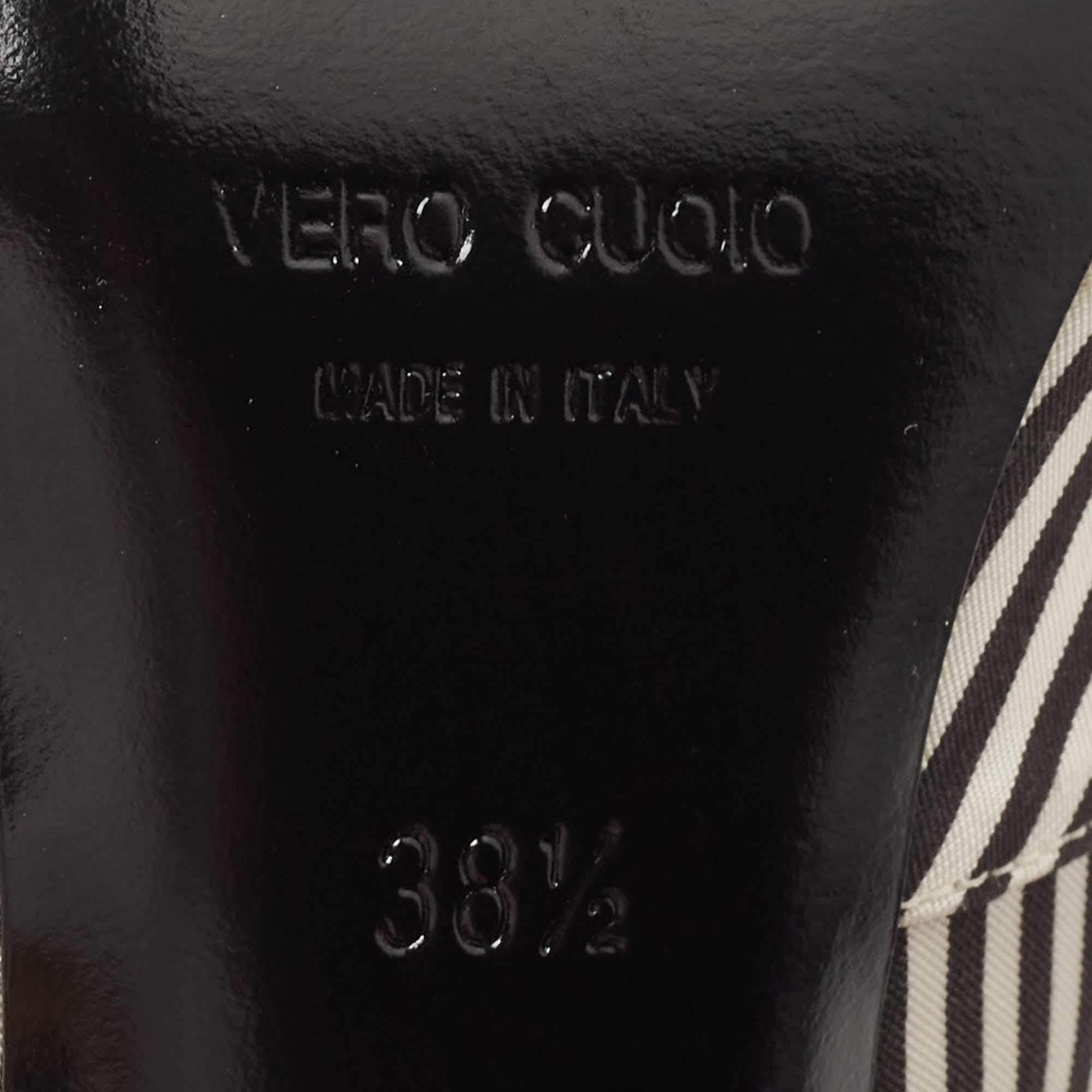 Altuzarra Black/White Fabric Striped Mules Size 38.5 For Sale 3