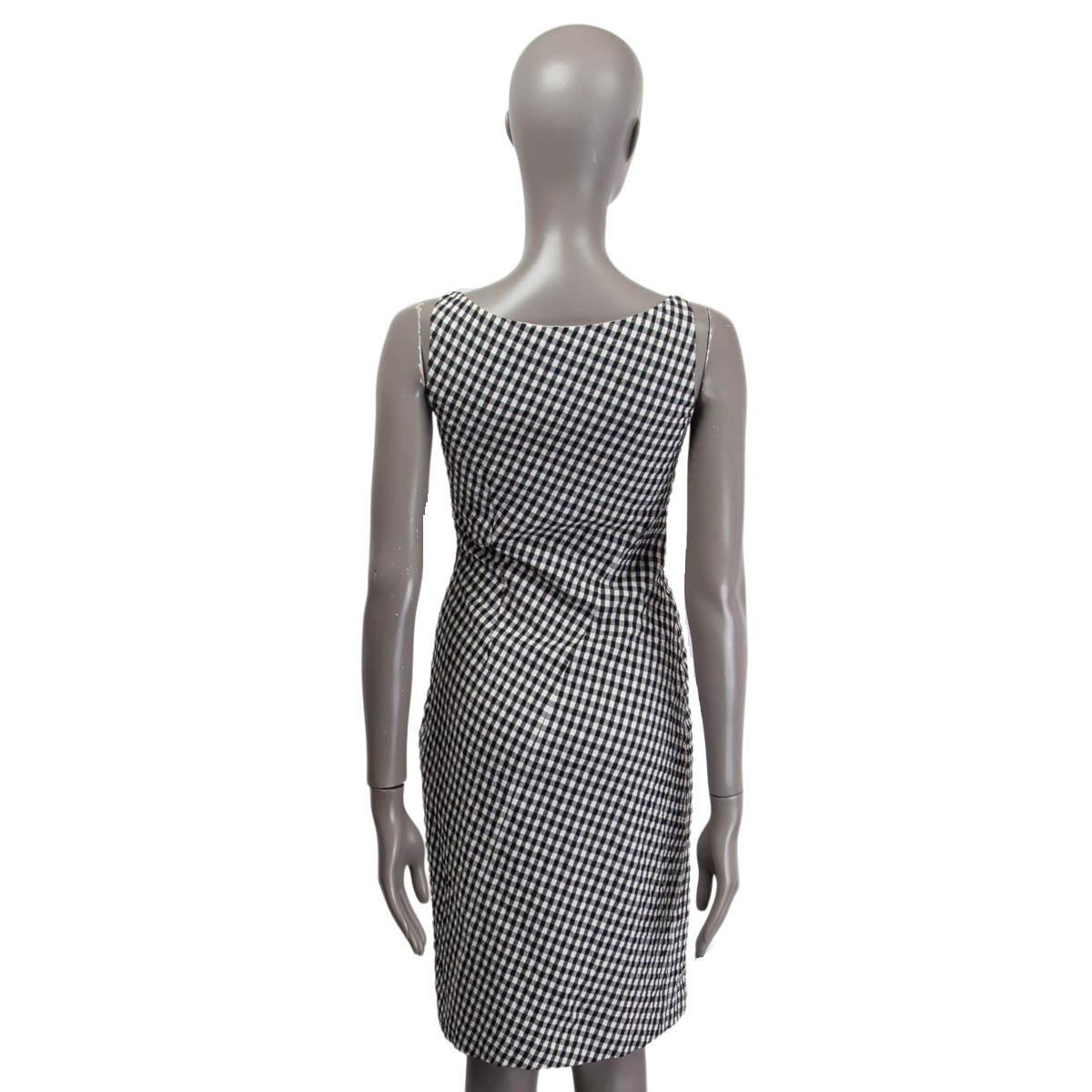 Gray ALTUZARRA blsvk & white cotton NERISSA GINGHAM Sleeveless Dress 36 XS For Sale