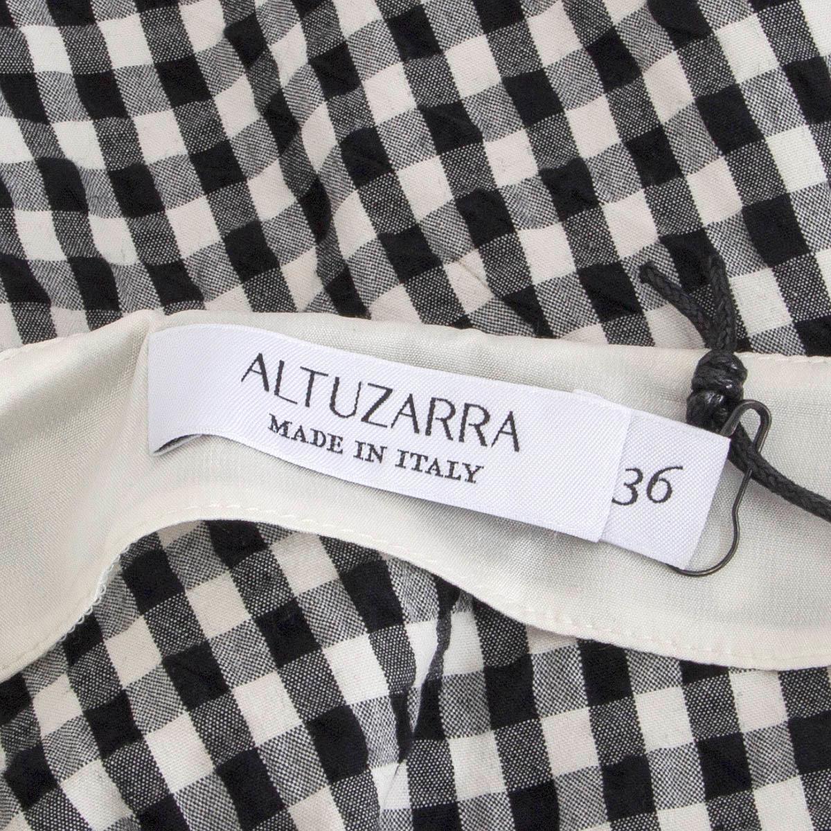 ALTUZARRA blsvk & white cotton NERISSA GINGHAM Sleeveless Dress 36 XS In Excellent Condition For Sale In Zürich, CH