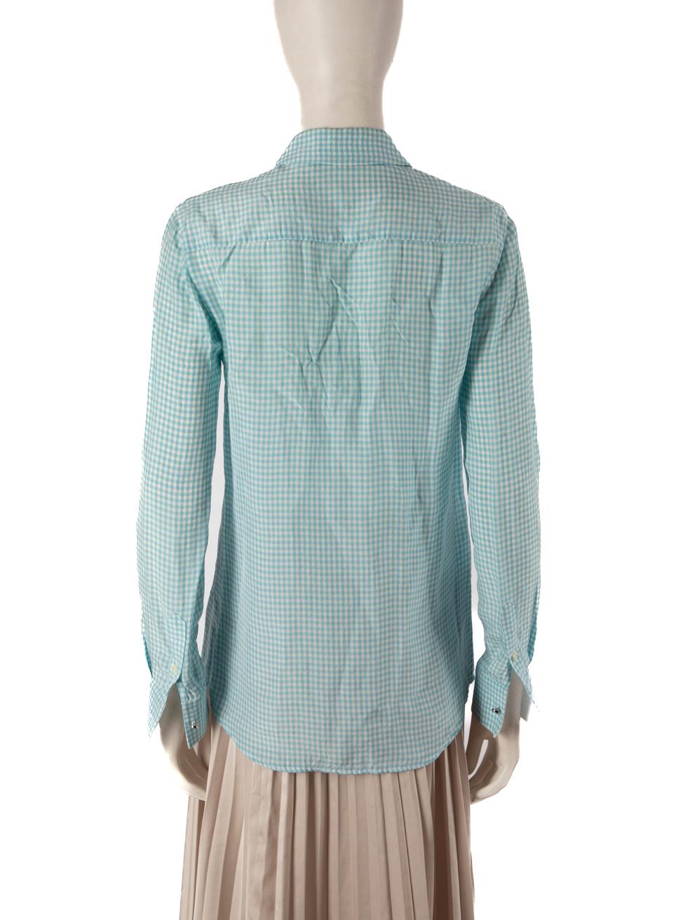 Altuzarra Blue Gingham Button Up Shirt Size XS In Good Condition For Sale In London, GB