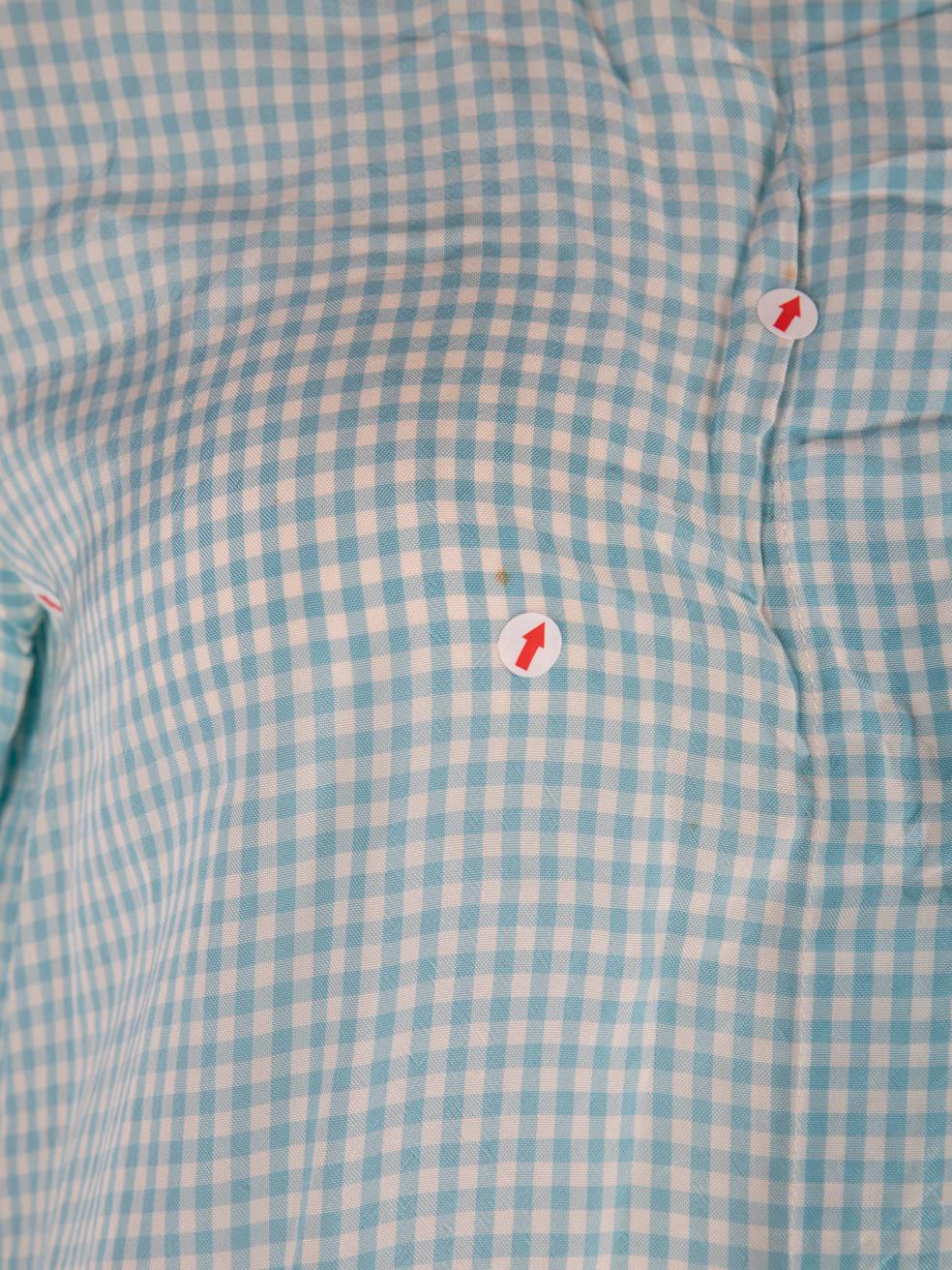 Altuzarra Blue Gingham Button Up Shirt Size XS For Sale 3