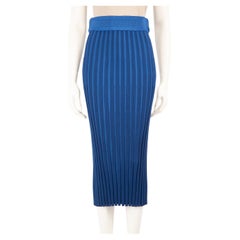 Altuzarra Blue Ribbed Midi Knit Skirt Size S