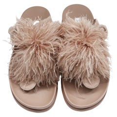 Altuzarra Boudoir ostrich feather slides sandals