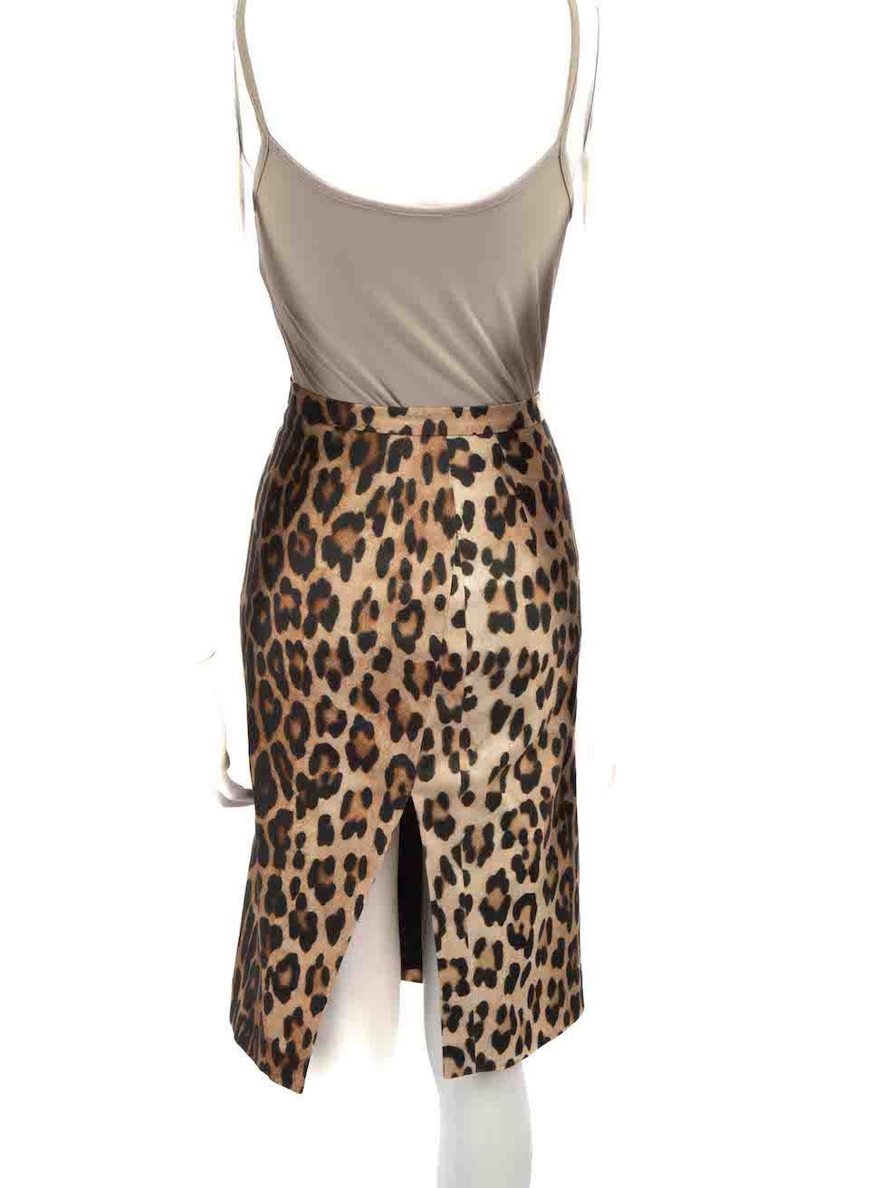 Altuzarra Brown Leopard Print Pencil Skirt Size S In Good Condition For Sale In London, GB
