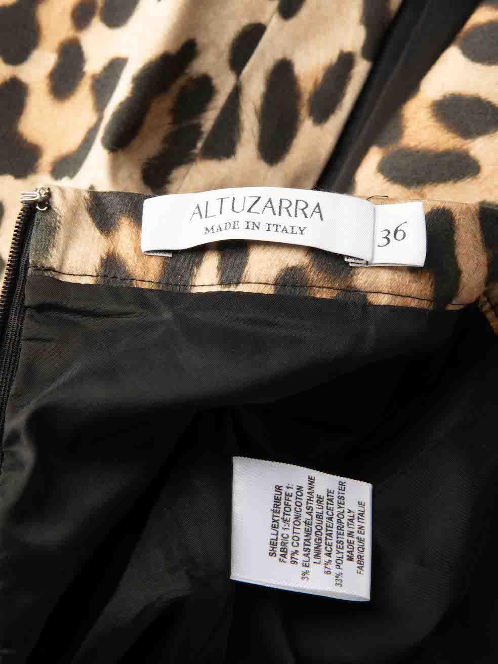 Women's Altuzarra Brown Leopard Print Pencil Skirt Size S For Sale