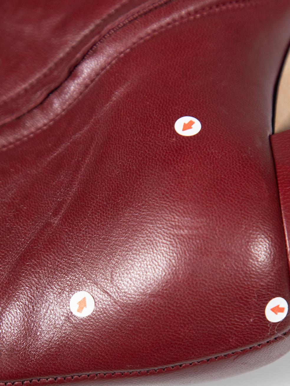 Altuzarra Burgundy Leather Heeled Ankle Boots Size IT 38 For Sale 1