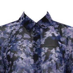 Altuzarra Chika Printed Blouse in Navy Blue Polyester