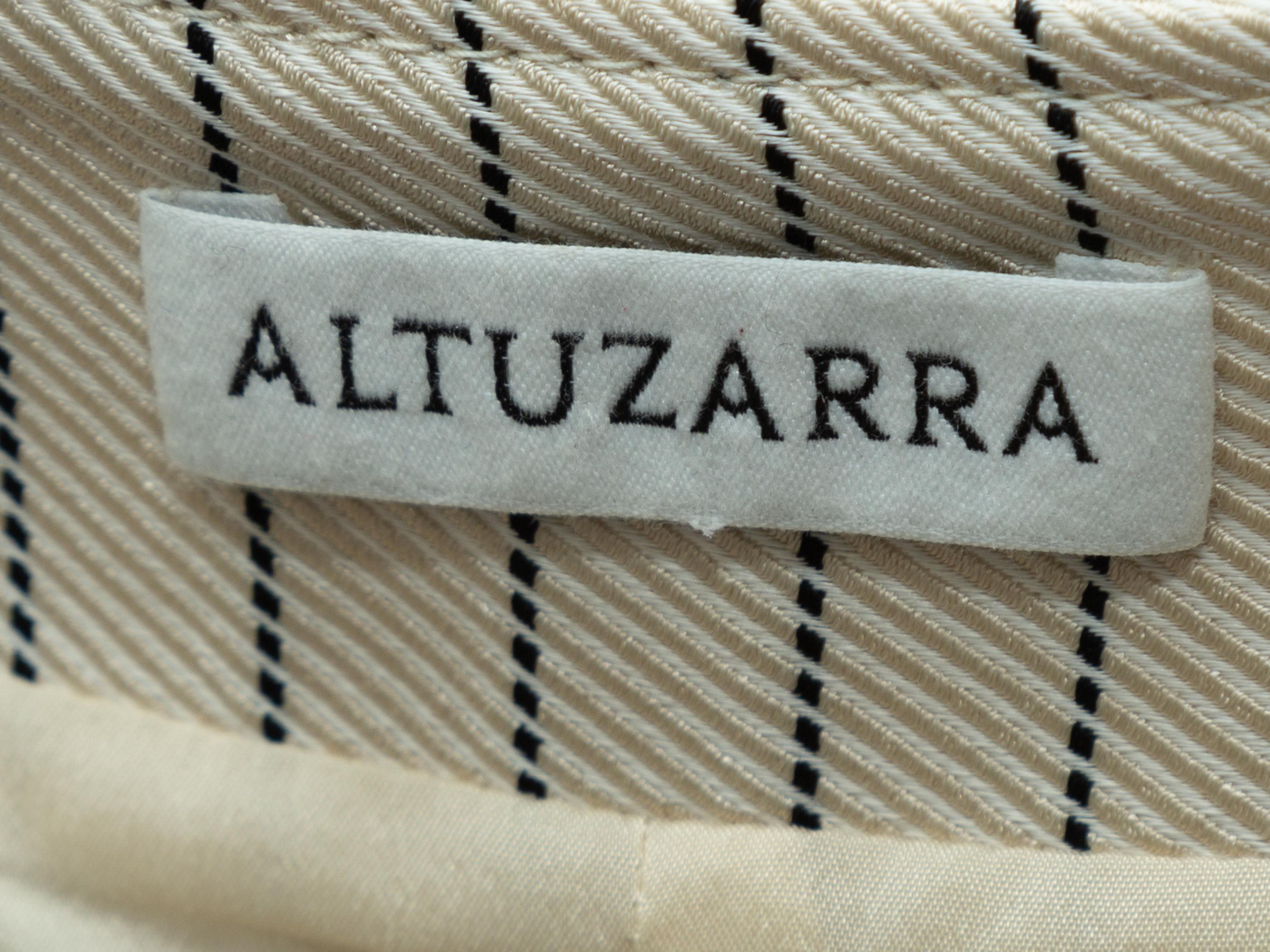 White Altuzarra Cream & Black Sleeveless Pinstriped Dress
