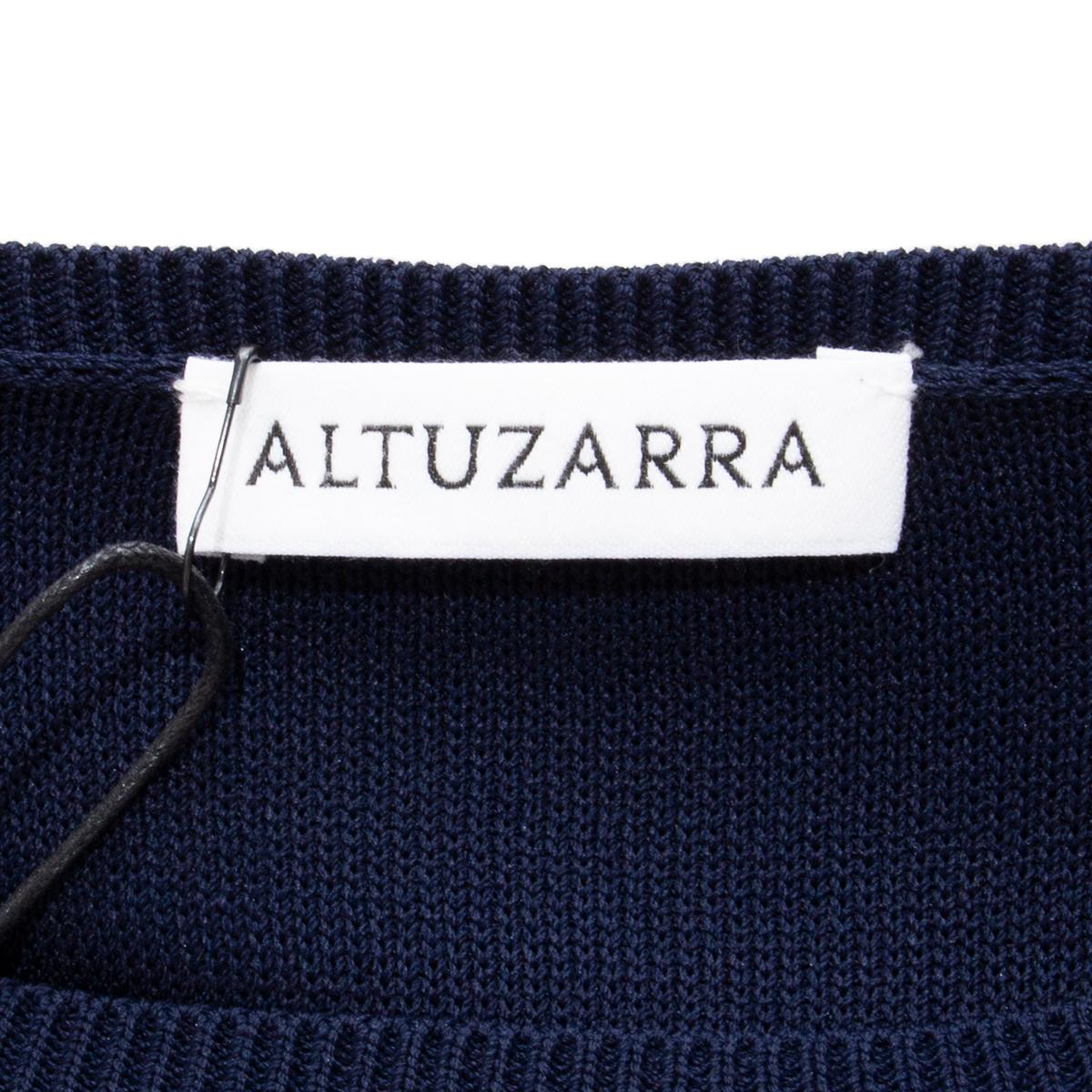 ALTUZARRA - Robe en maille midi en viscose bleu foncé XS en vente 1