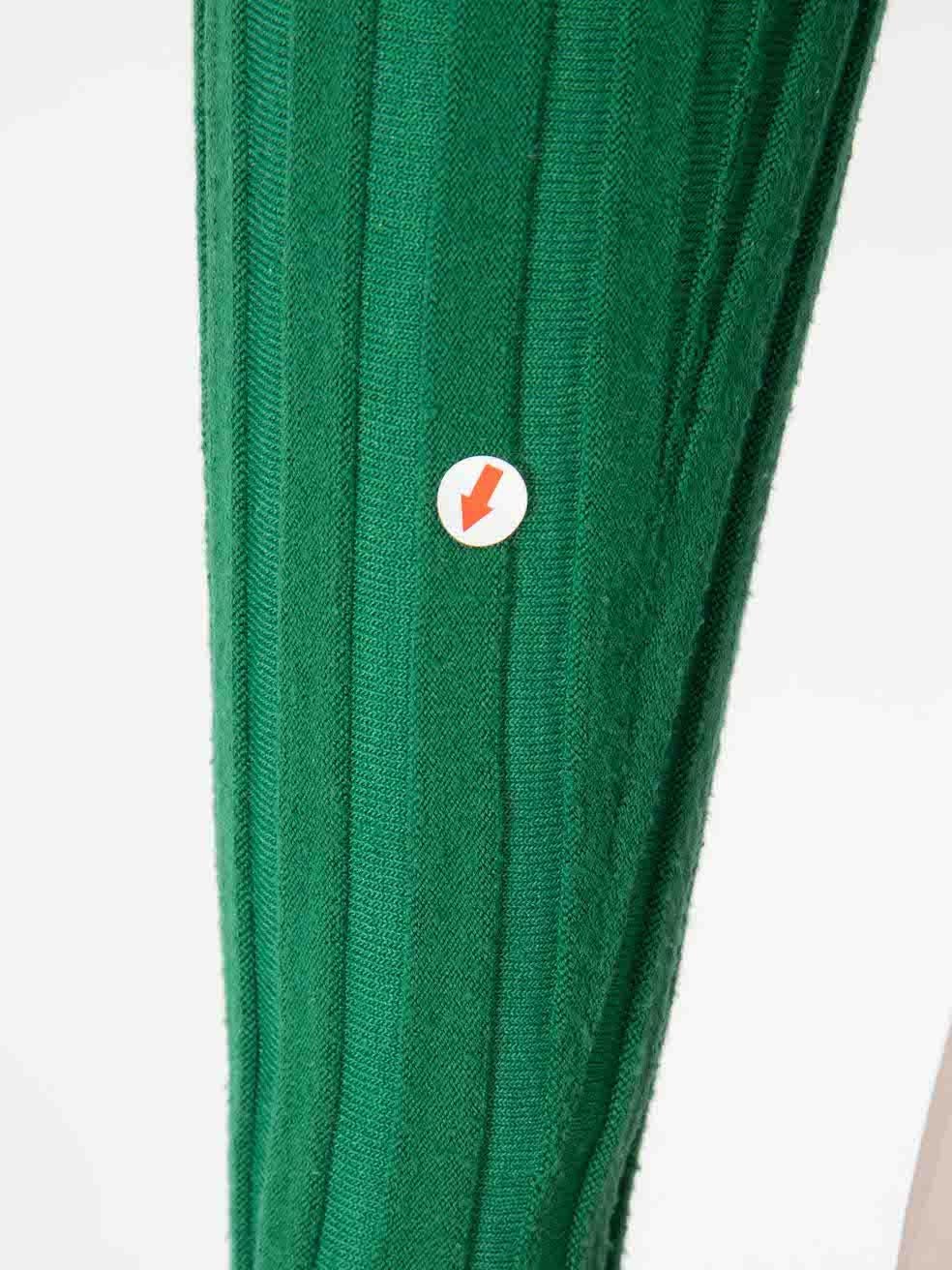 Altuzarra Green Stitch Detail Ribbed Knit Top Size M 1