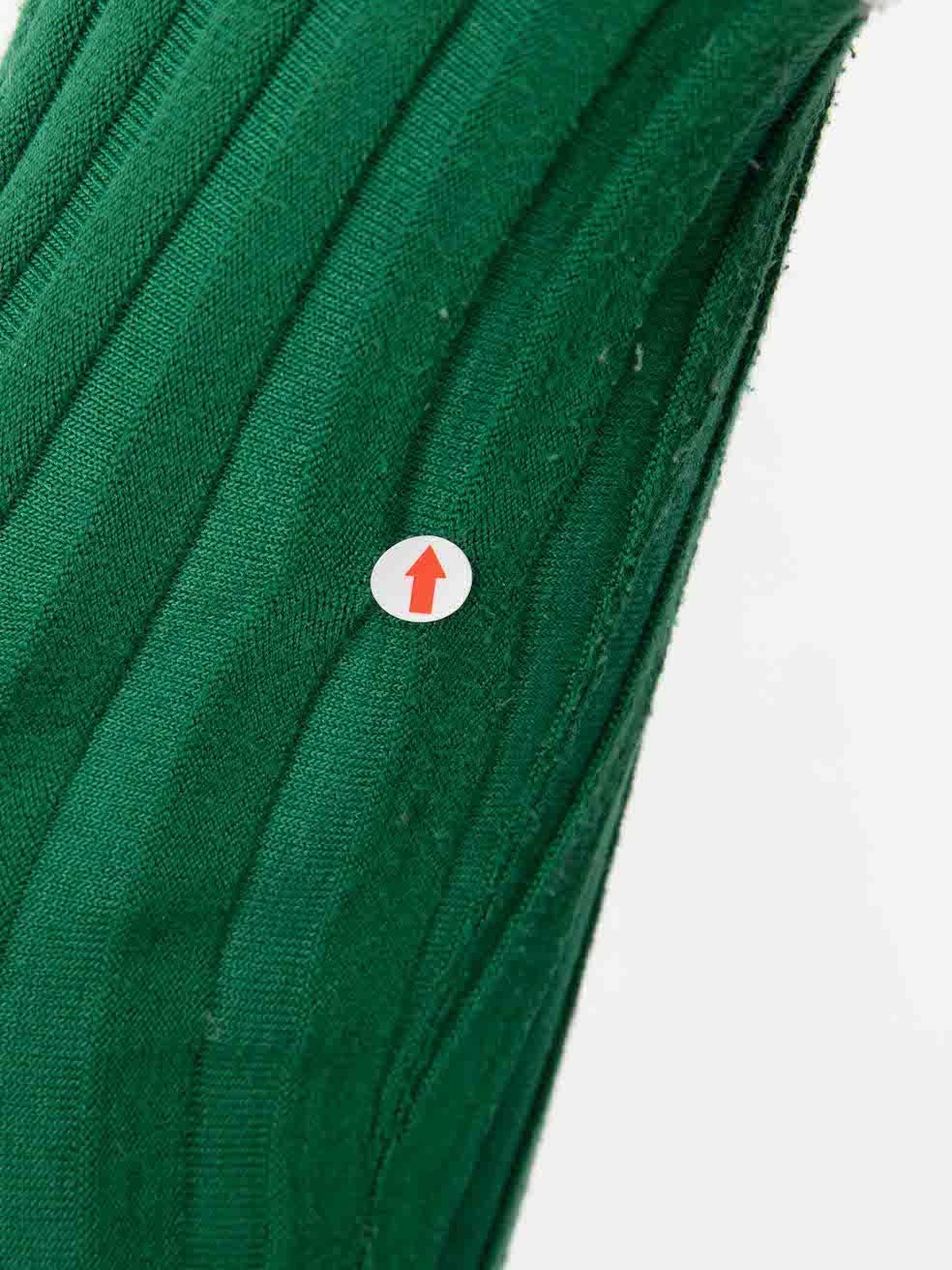 Altuzarra Green Stitch Detail Ribbed Knit Top Size M 2