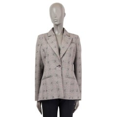 ALTUZARRA - Blazer gris en laine à imprimé floral PRINCE OF WALES CHECK, 42 M