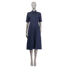 ALTUZARRA algodón azul índigo KIERAN DENIM CAMISETA MANGA CORTA Vestido 40 M