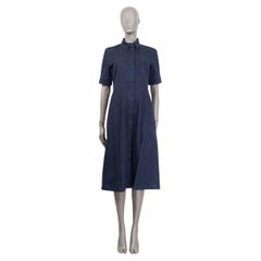 ALTUZARRA - Robe en coton bleu indigo à manches courtes en jean KIERAN DENIM - 40 M