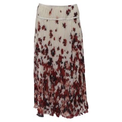 Altuzarra Kemmaren Pleated Georgette Midi Skirt in Multicolor Polyester