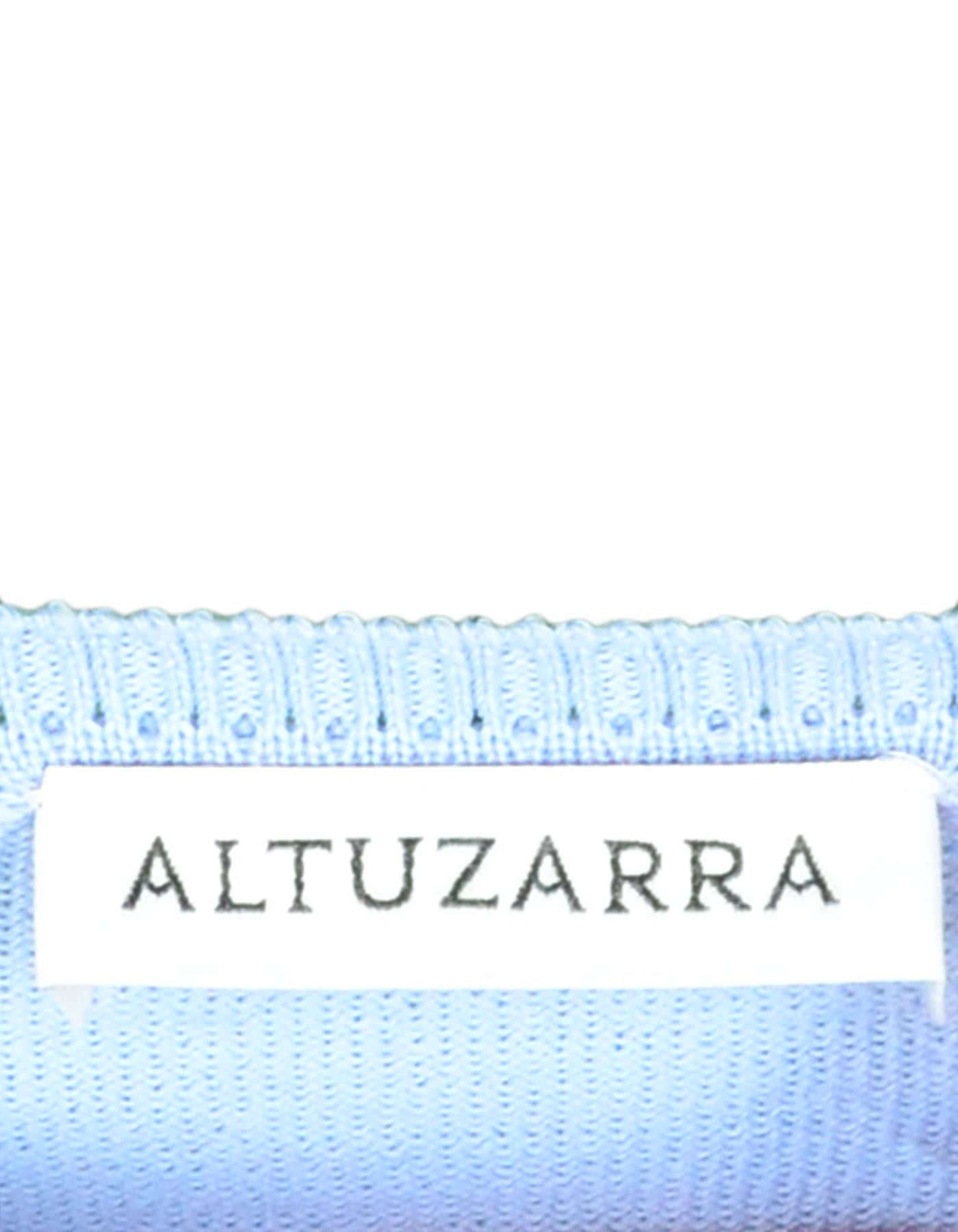 Blue Altuzarra Lemon Embroidered Lightweight Sweater sz XS