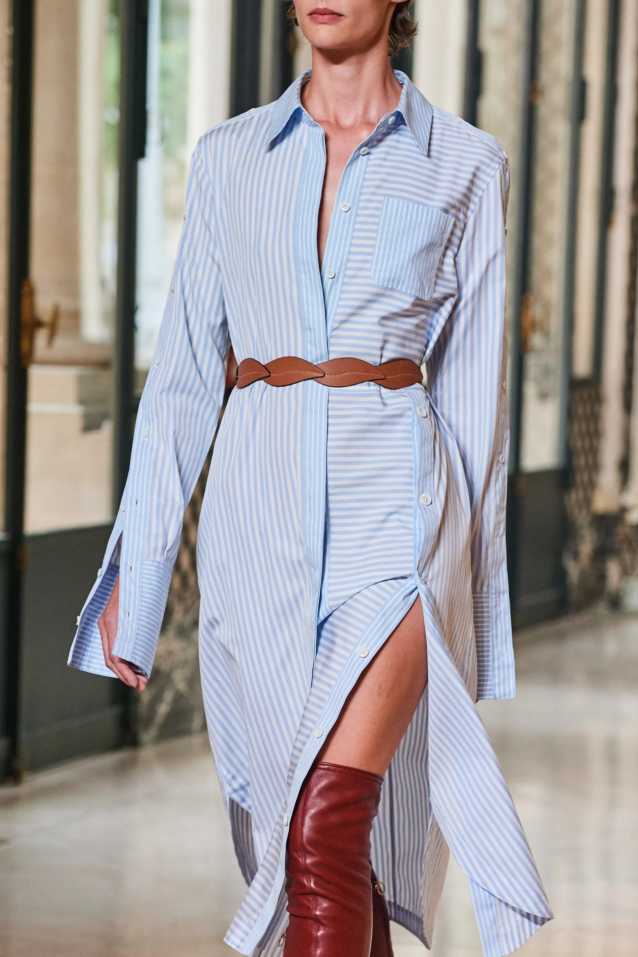 ALTUZARRA bleu clair coton 2020 STRIPED POPLIN SHIRT Robe 38 S en vente 5