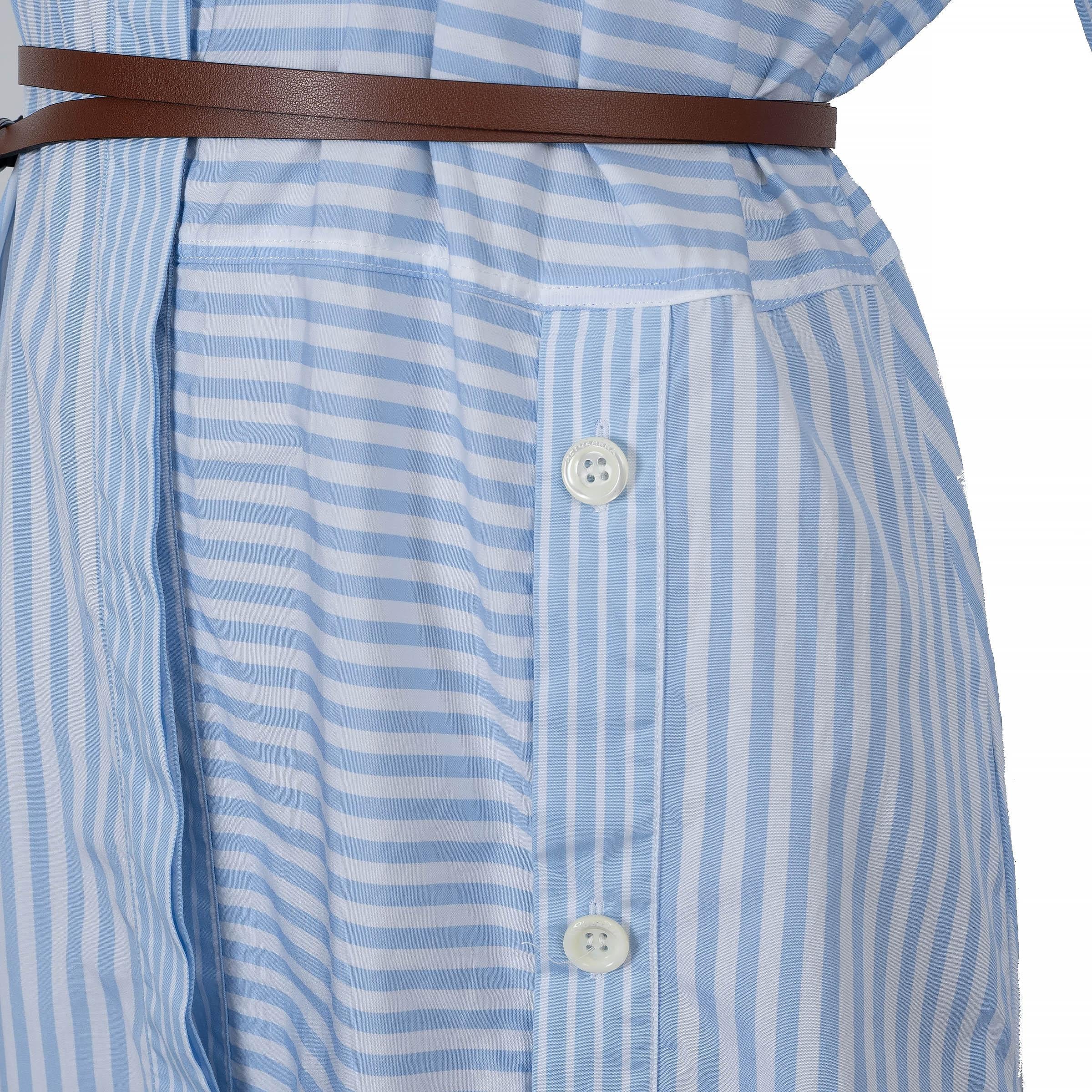 ALTUZARRA bleu clair coton 2020 STRIPED POPLIN SHIRT Robe 38 S en vente 1