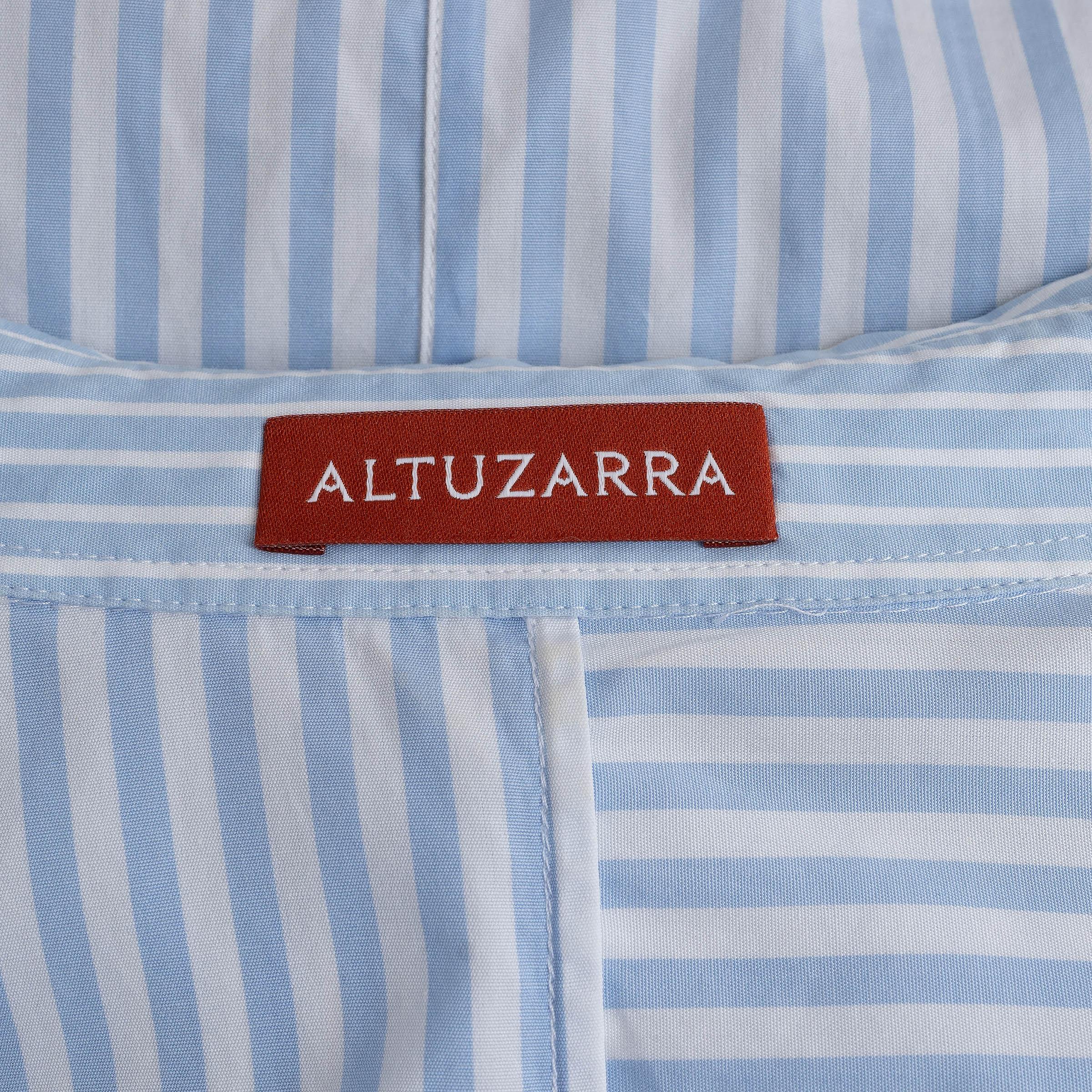 ALTUZARRA bleu clair coton 2020 STRIPED POPLIN SHIRT Robe 38 S en vente 3