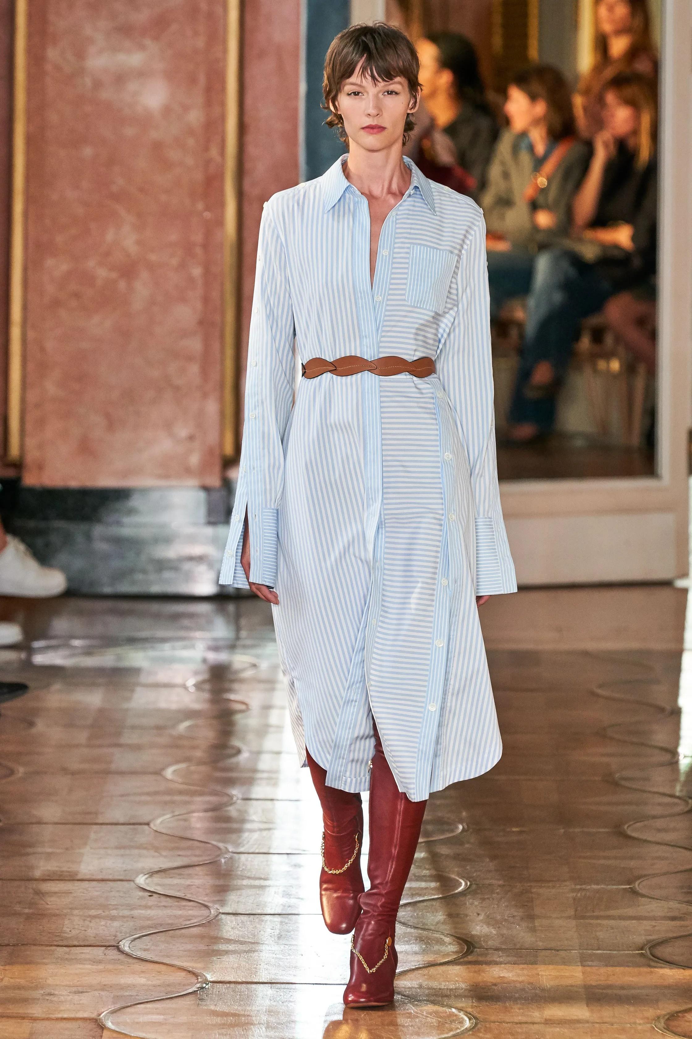 ALTUZARRA bleu clair coton 2020 STRIPED POPLIN SHIRT Robe 38 S en vente 4