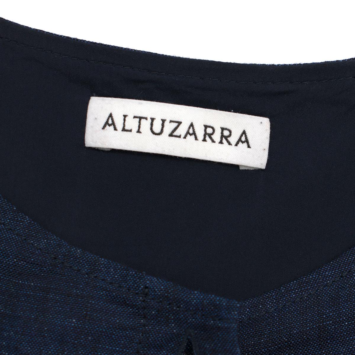 Black Altuzarra linen navy isar dress - Size US 4 For Sale