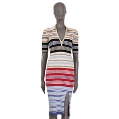 ALTUZARRA multicolor STRIPED viscose BARKERS RIB KNIT MIDI Dress S