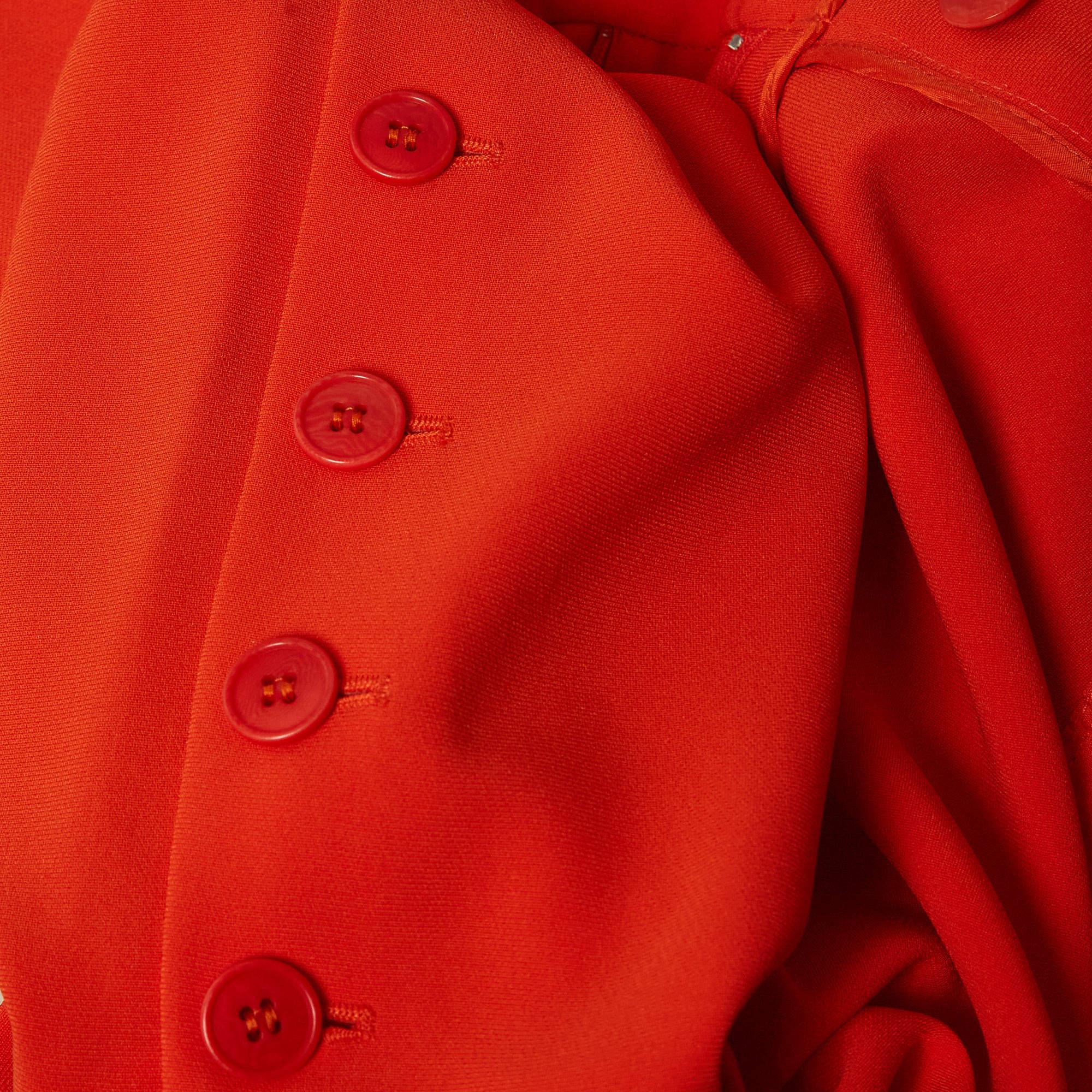 Altuzarra Orange Crepe-Hose mit Knopfleiste L im Zustand „Gut“ im Angebot in Dubai, Al Qouz 2