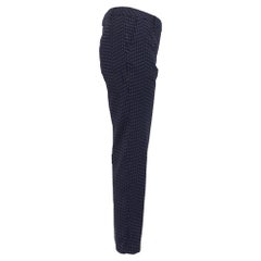 Altuzarra Patterned Cropped Trousers in Navy Blue Viscose