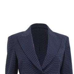 Altuzarra Patterned Single-Breasted Blazer in Navy Blue Viscose