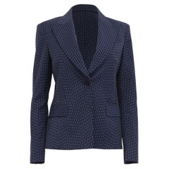 Altuzarra Patterned Single-Breasted Blazer in Navy Blue Viscose
