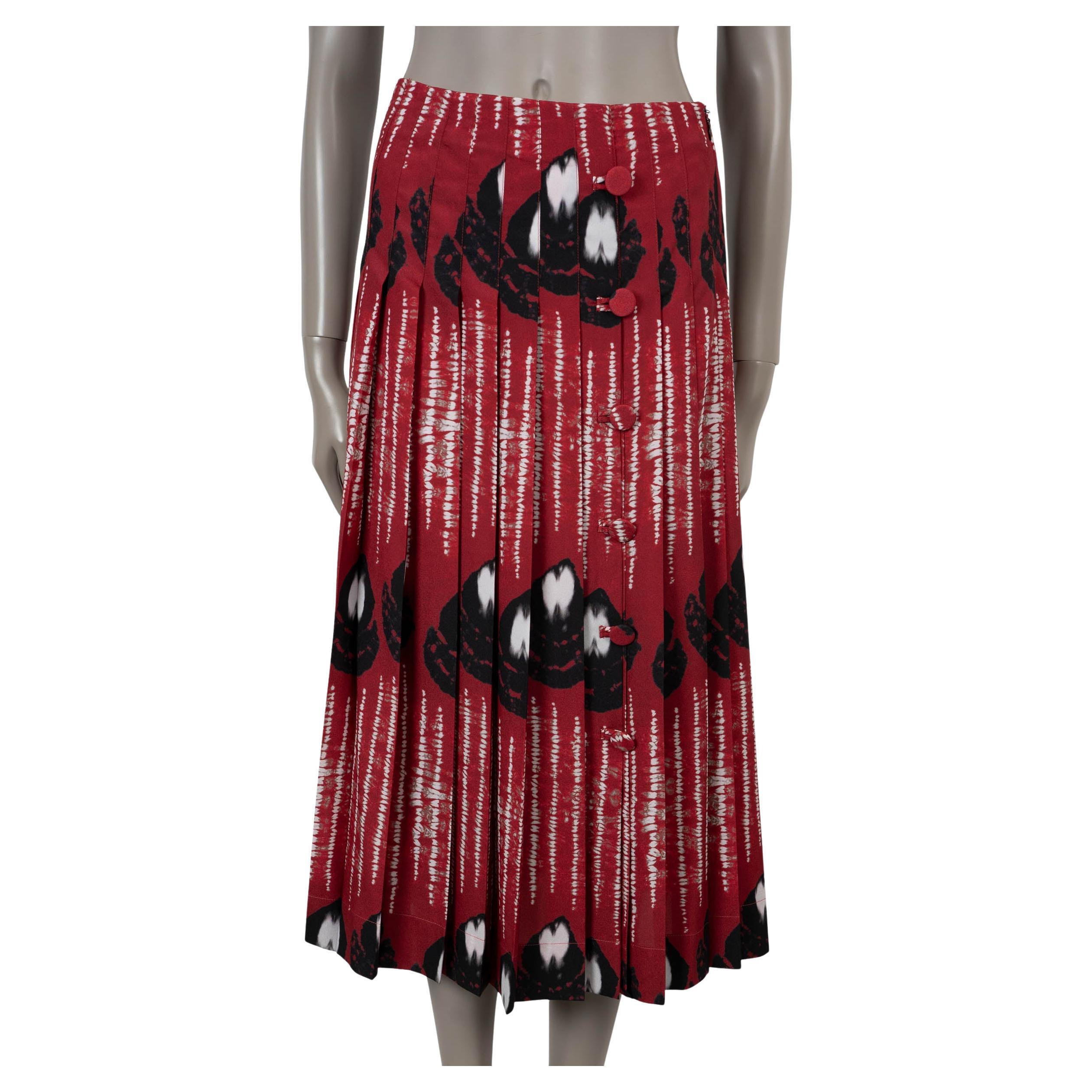ALTUZARRA red 2022 TULLIUS TEARDROP PLEATED MIDI Skirt 36 XS