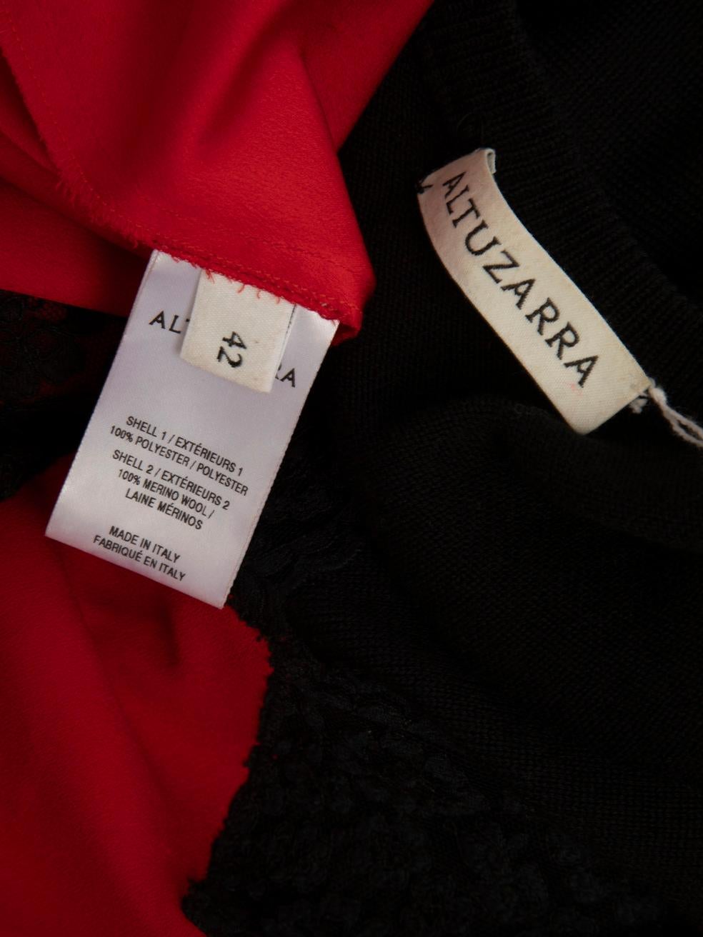 Altuzarra Red & Black Lace Detail Dress Size XL For Sale 1