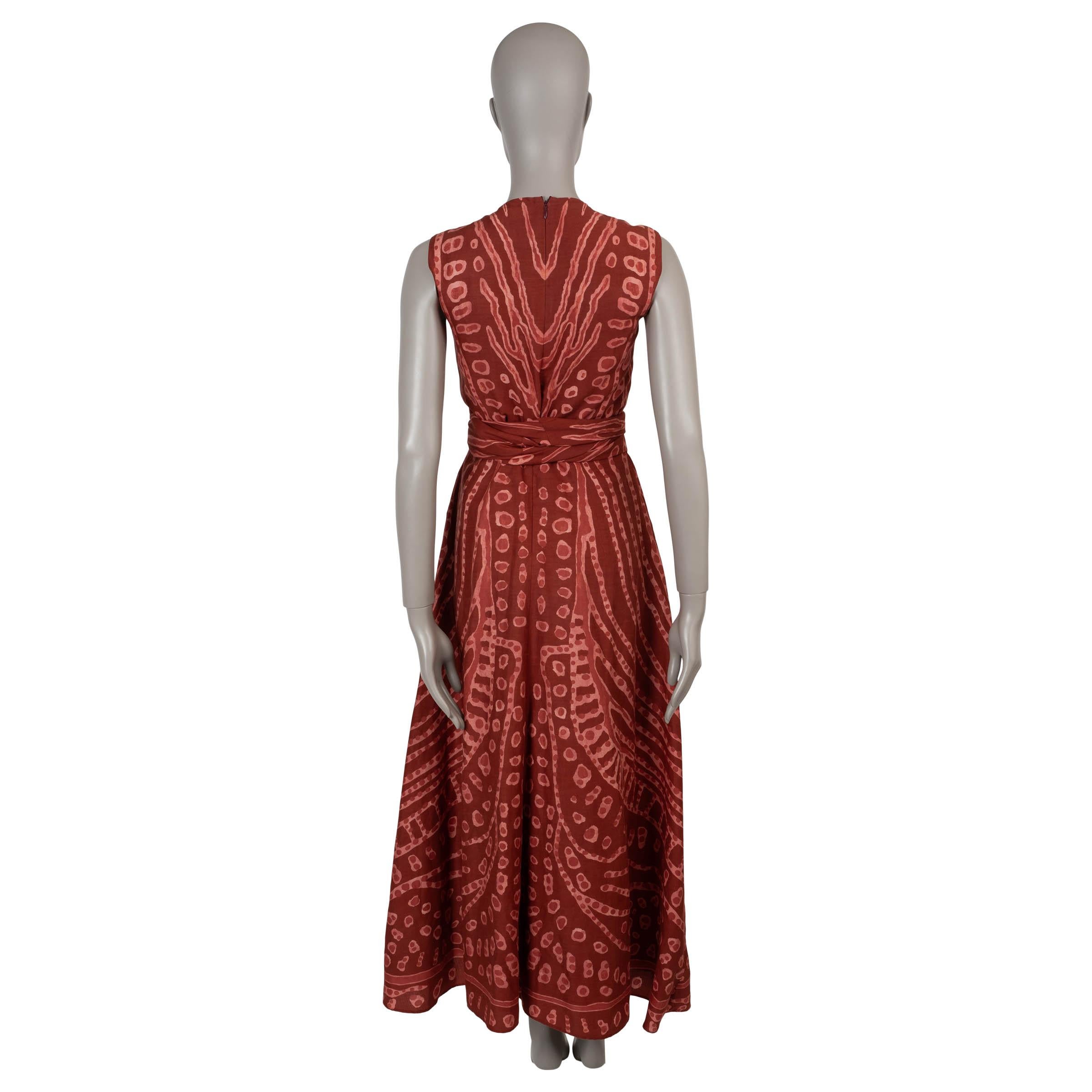 ALTUZARRA mezcla de lino rojo 2024 PEMBINA MARCAS Vestido MAXI 36 XS Marrón en venta