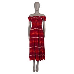 Altuzarra, soie rouge 2023 LILY TIE-DYE OFF-SHOULDER MIDI Dress 36 S