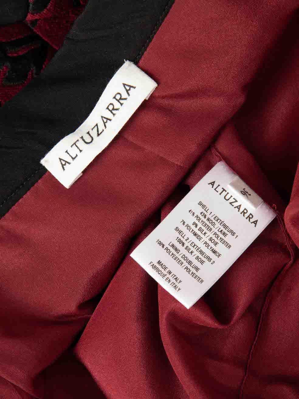 Altuzarra Red Wool Floral Jacquard Skirt Size S In Good Condition For Sale In London, GB