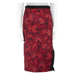Altuzarra, jupe en jacquard de laine rouge à fleurs, taille S