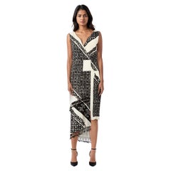 Altuzarra Silk Black & White Asymmetric Dress Size M