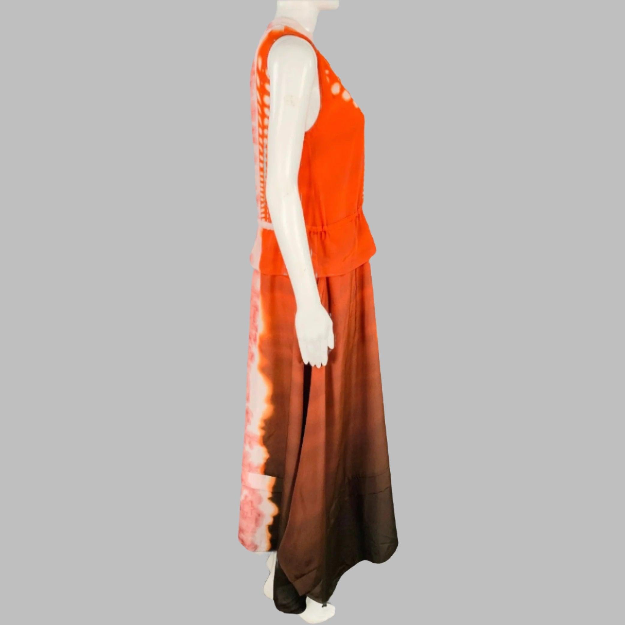 ALTUZARRA Talla 2 Penélope Naranja Marrón Vestido sin mangas con dobladillo asimétrico en Excelente estado para la venta en San Francisco, CA
