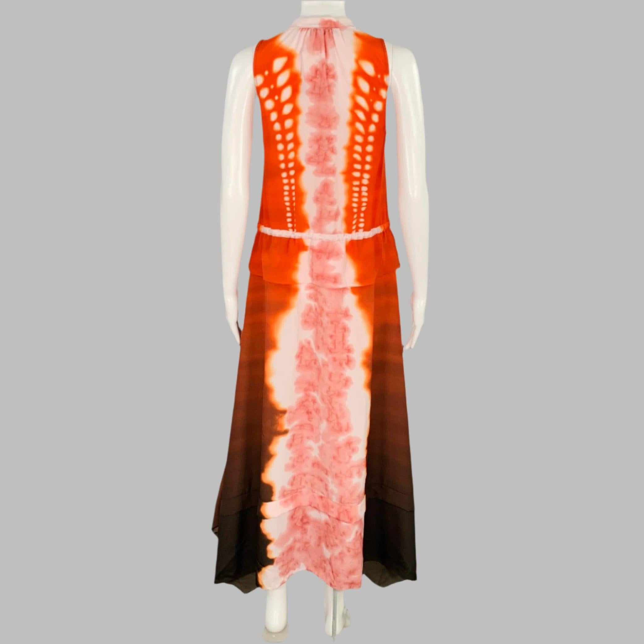 De las mujeres ALTUZARRA Talla 2 Penélope Naranja Marrón Vestido sin mangas con dobladillo asimétrico en venta