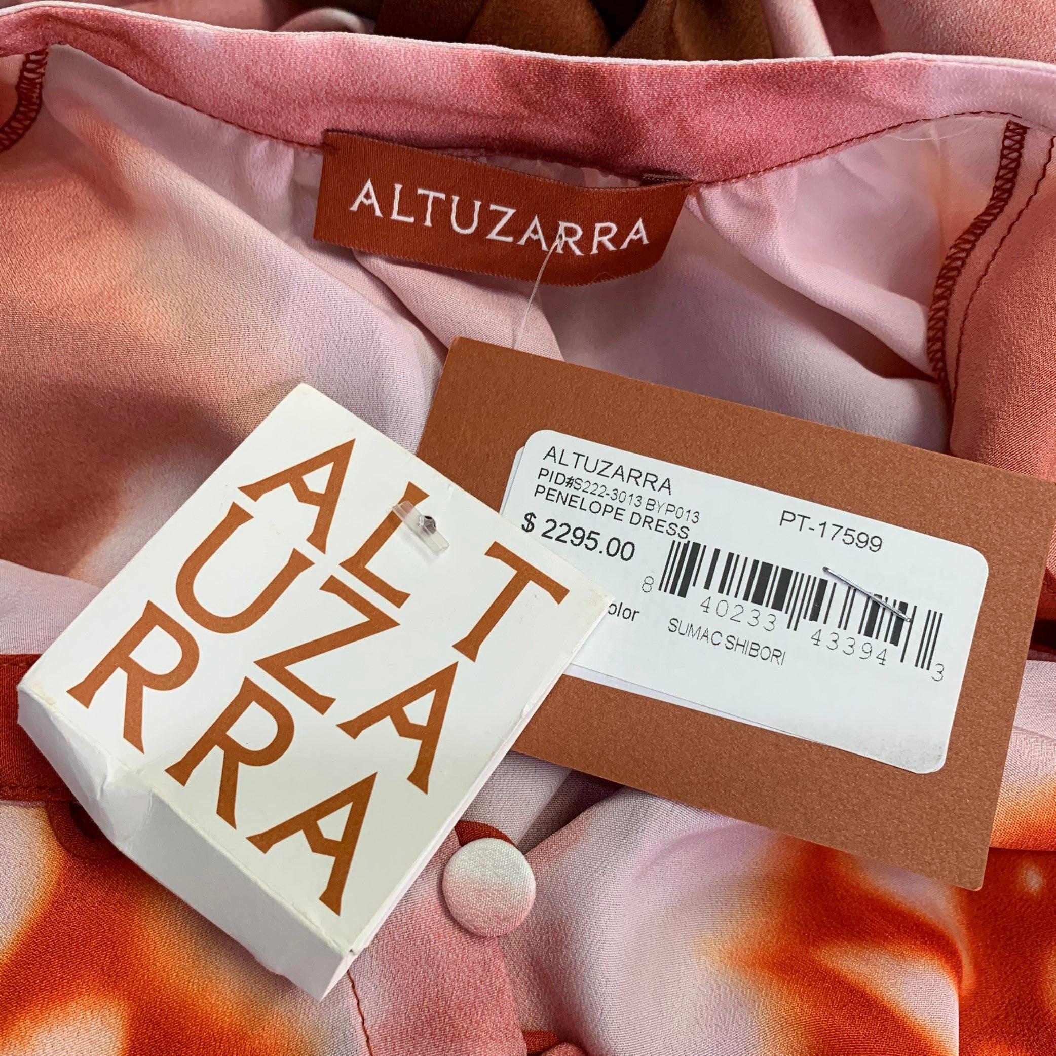 ALTUZARRA Talla 2 Penélope Naranja Marrón Vestido sin mangas con dobladillo asimétrico en venta 1